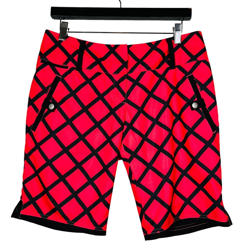 Adidas Athletic Short Trunks Board Shorts Checker Black Pink Women - 29 / 6